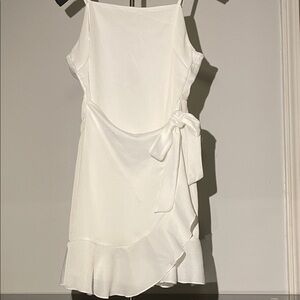 Altar'd State White Mini Dress with Ruffle and Bow